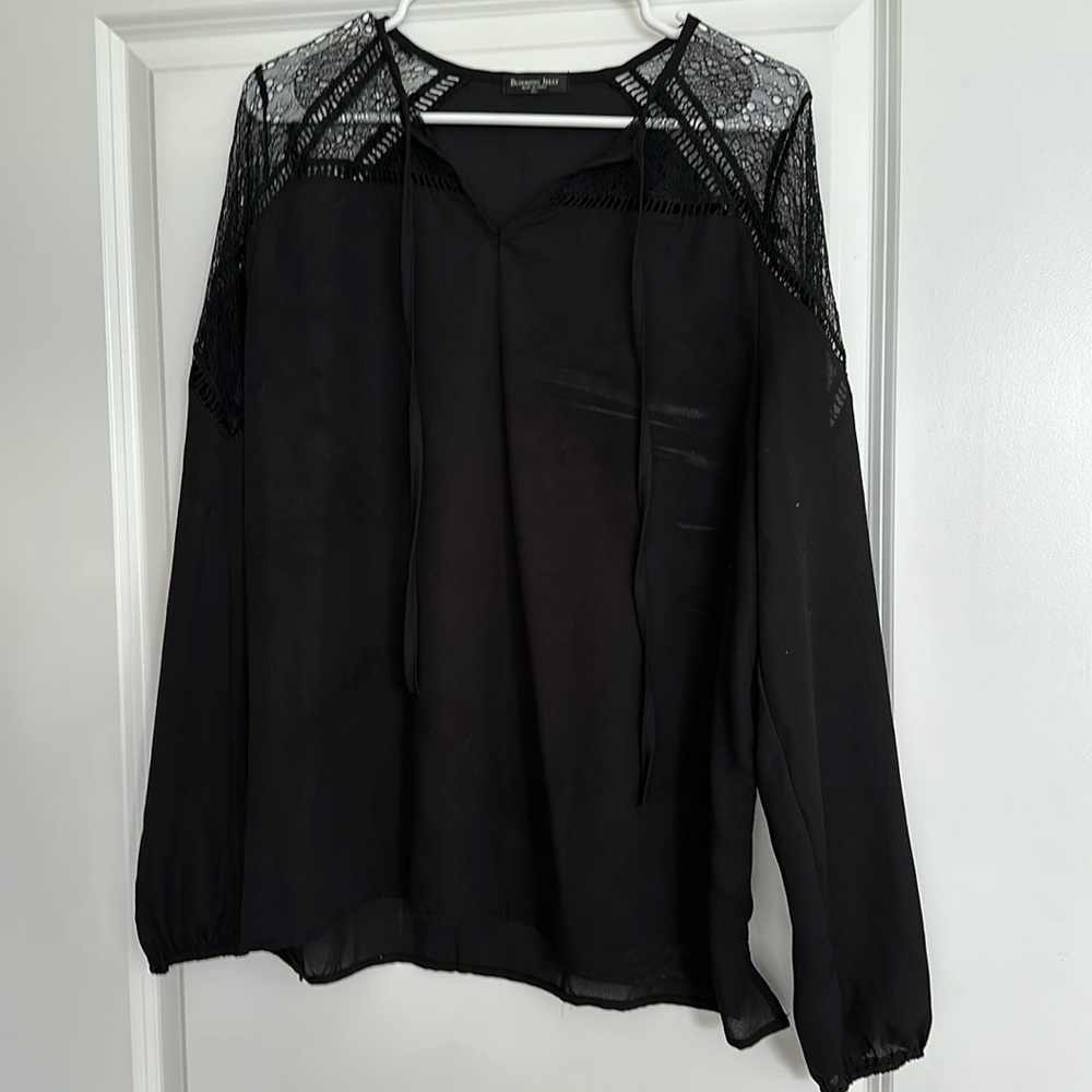 Black lace blouse, XL
